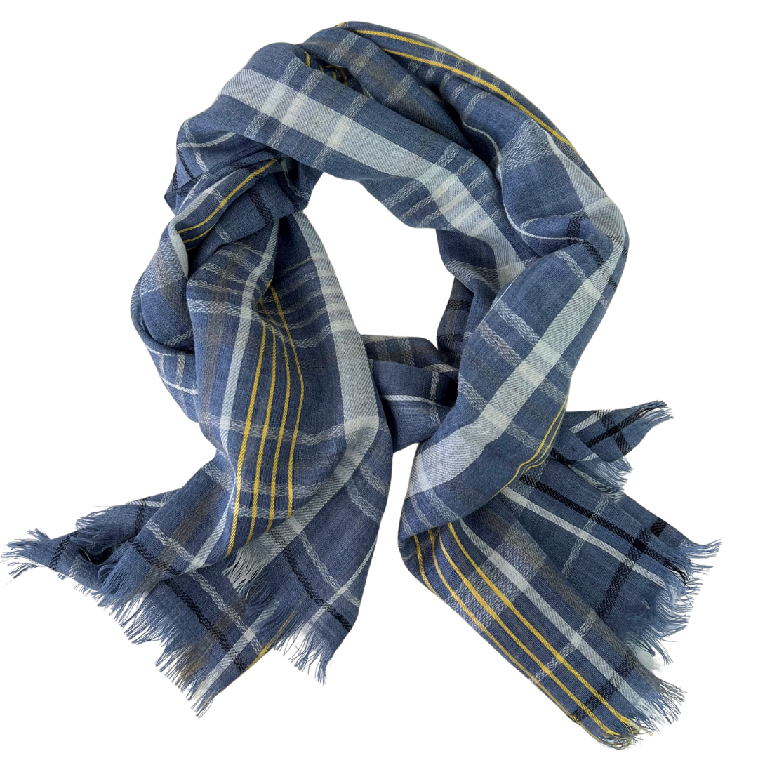 Scarf -  Blue & Yellow Check