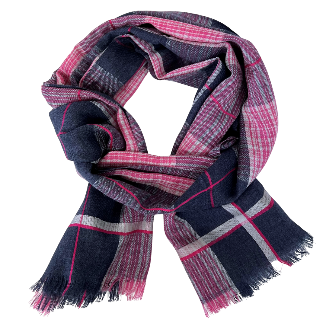 Scarf - Pink & Blue Check