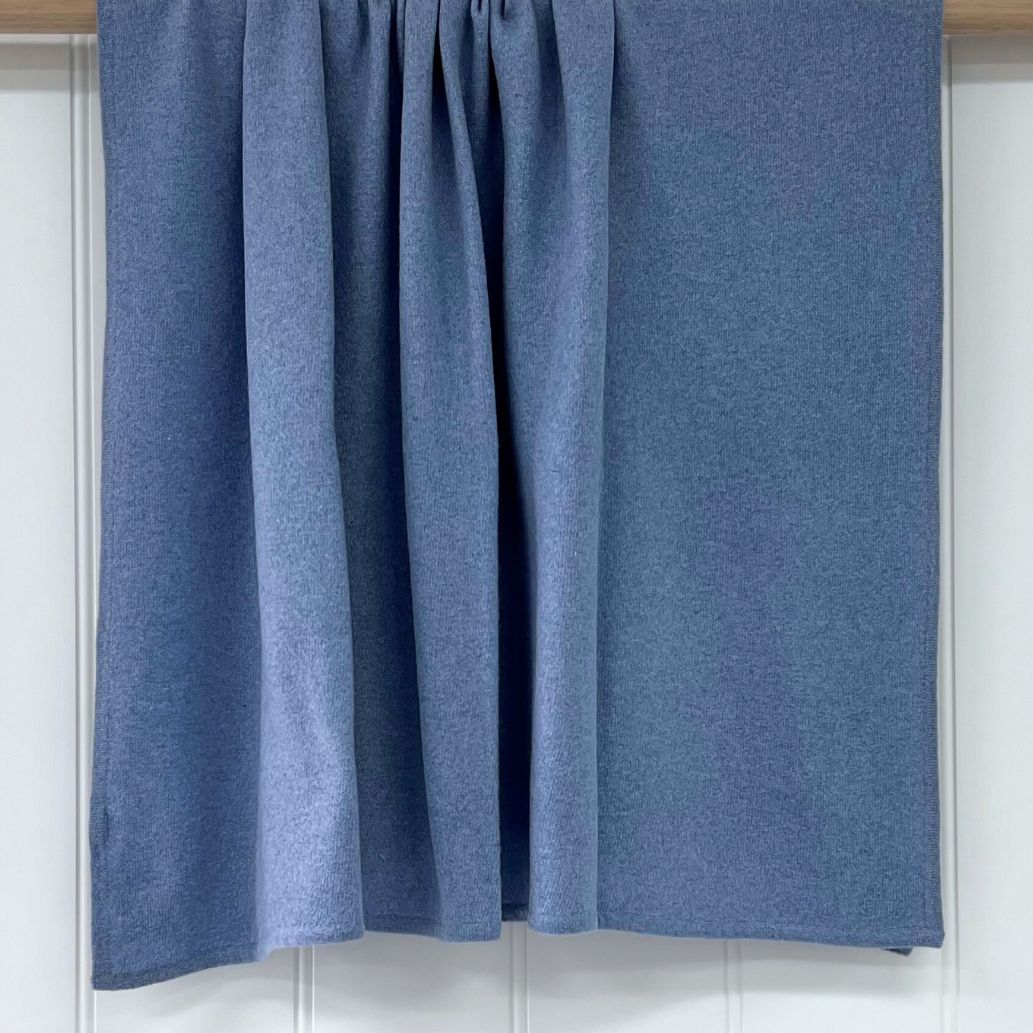Merino Wool & Cashmere Knee Blanket - Blue