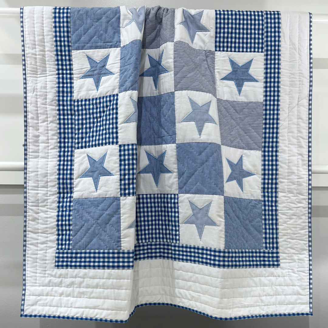 Cot Quilt Blue Star – Home and Abroad Trading