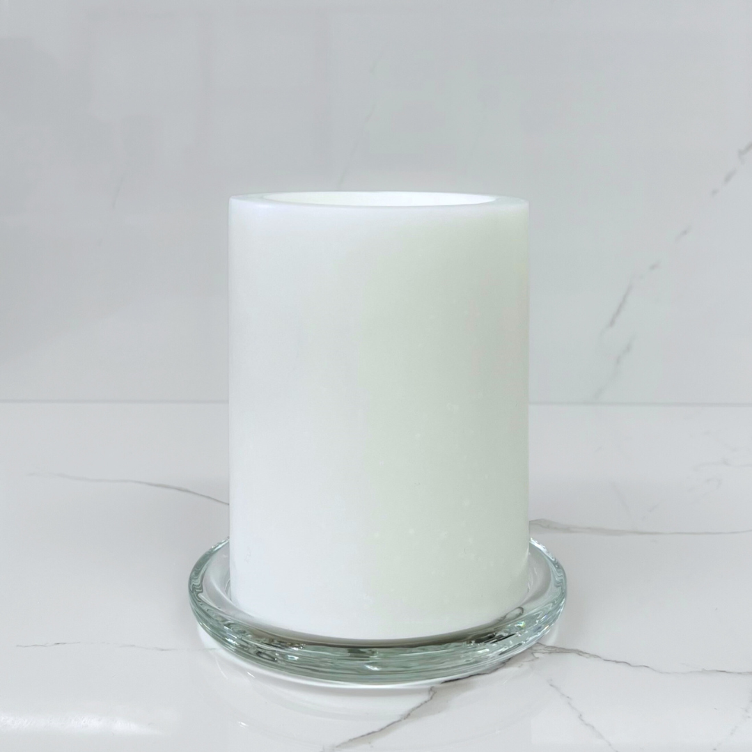 White Recessed Candle 15cm x 10cm