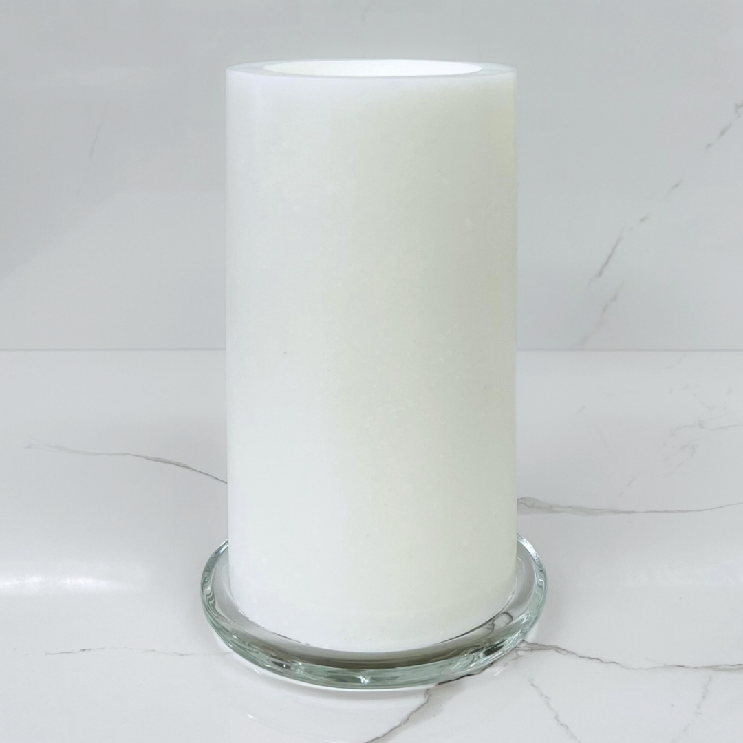 White Recessed Candle 20cm x 10cm