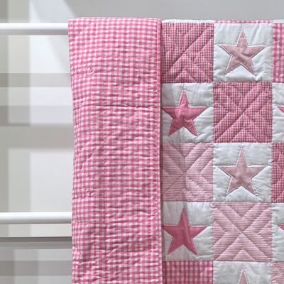 Cot Quilt Pink Star