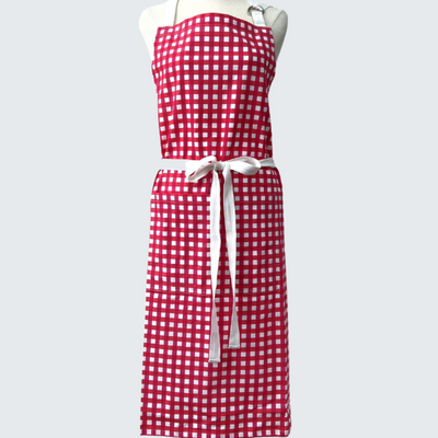 Red & Pink Check Apron