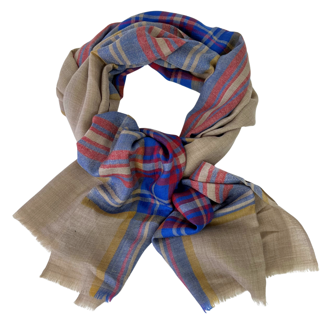 Scarf -  Blue & Red Multi Check