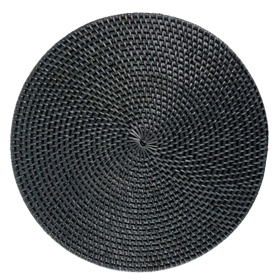 Black Round Placemat 2 sizes Home and Abroad Trading