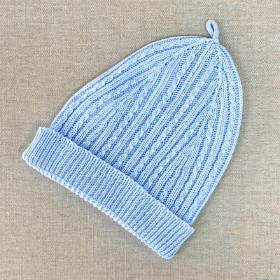 Cable Knit Hat Blue