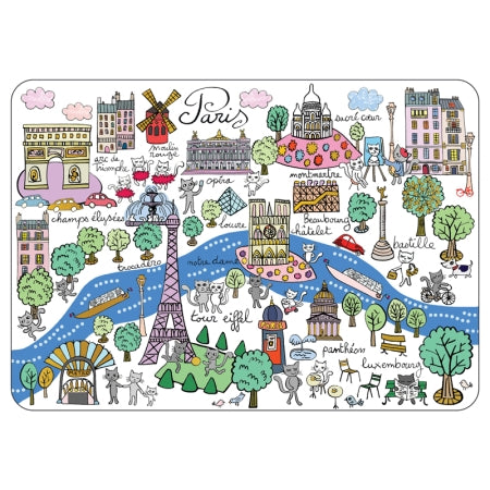 Placemat Paris Map