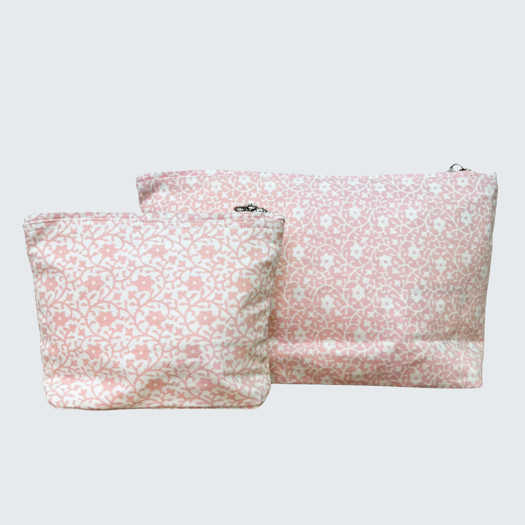 Cosmetic Bag - Pink Botanical Print