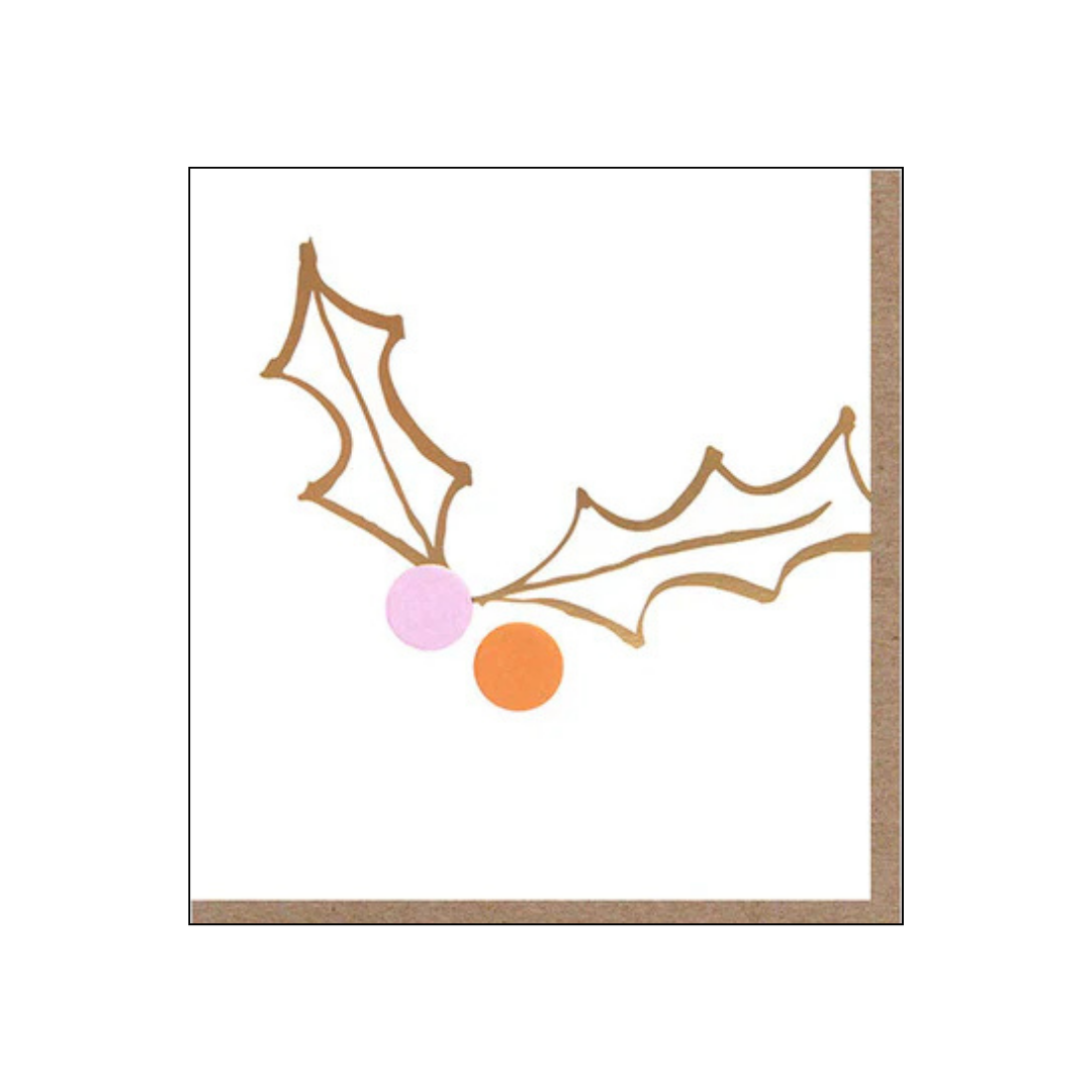 Christmas Card - Pastel Holly