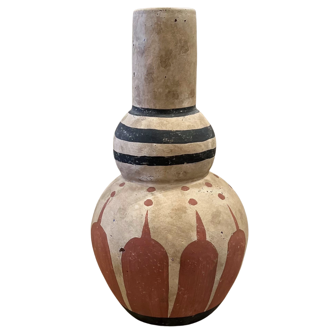 Tall Clay Pot - Primitive Design #1 (available in-store only)