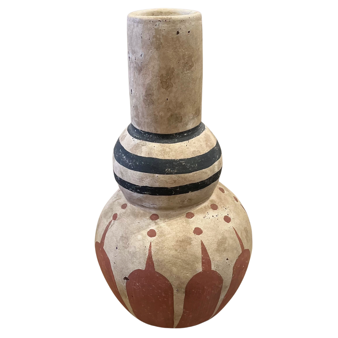 Tall Clay Pot - Primitive Design #1 (available in-store only)