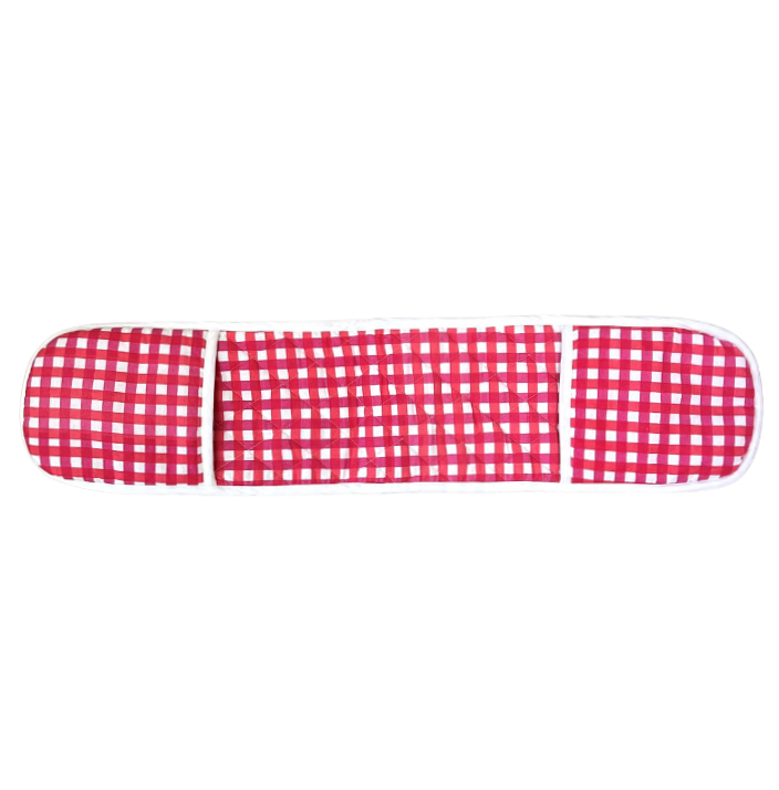Red & Pink Check Double Oven Glove
