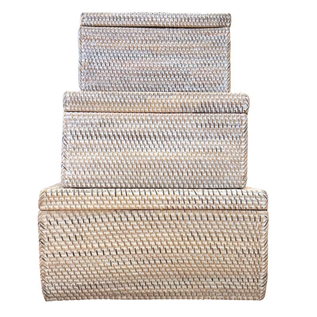 White Rectangle Storage Box - 3 sizes (available in-store only)