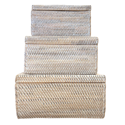 White Rectangle Storage Box - 3 sizes (available in-store only)