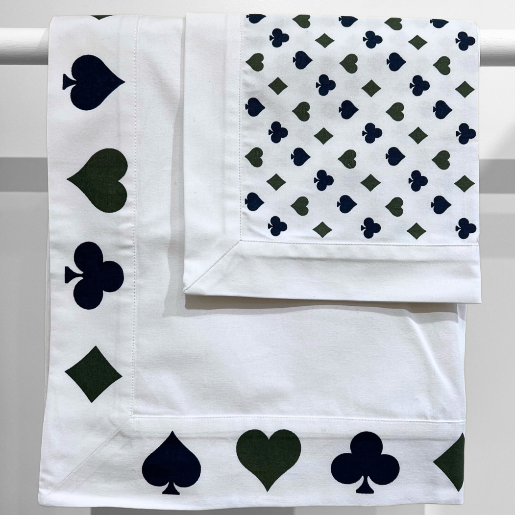 Bridge Napkin - Sage & Navy