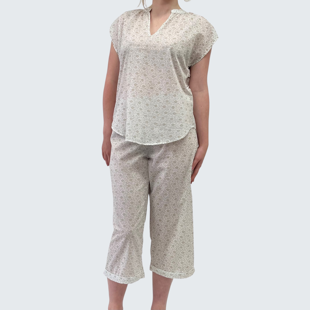 Short Cap Sleeve Cami & 3/4 Pants - Linen