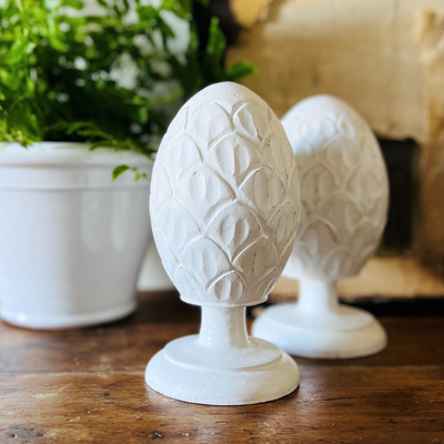 Wooden Pinecone - White Wash