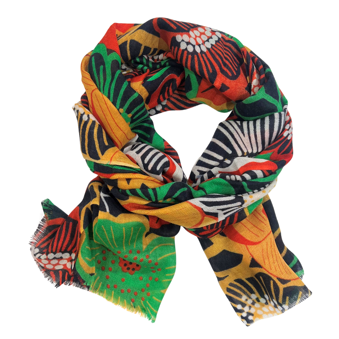 Scarf - Floral Black Multi