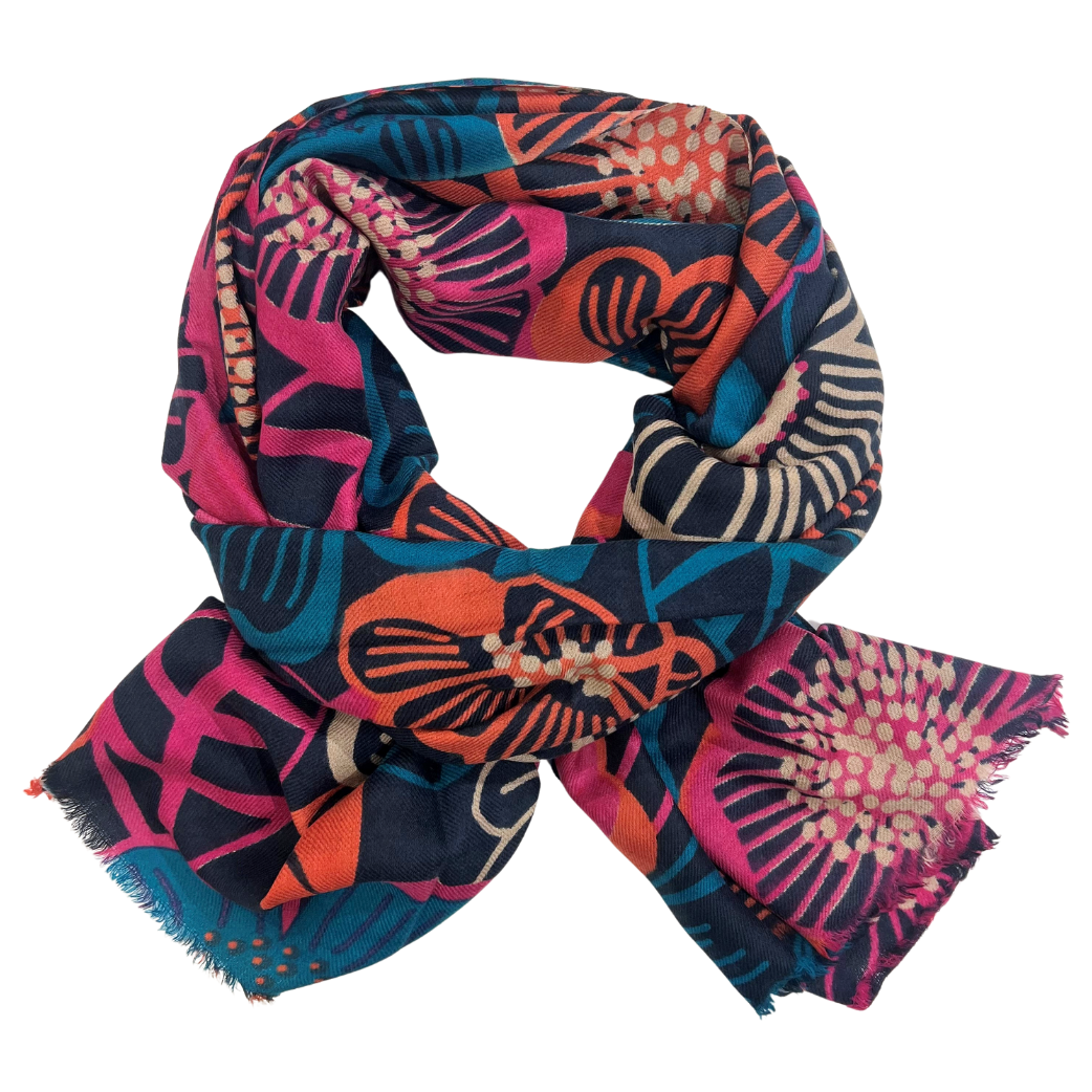 Scarf - Floral Navy Multi