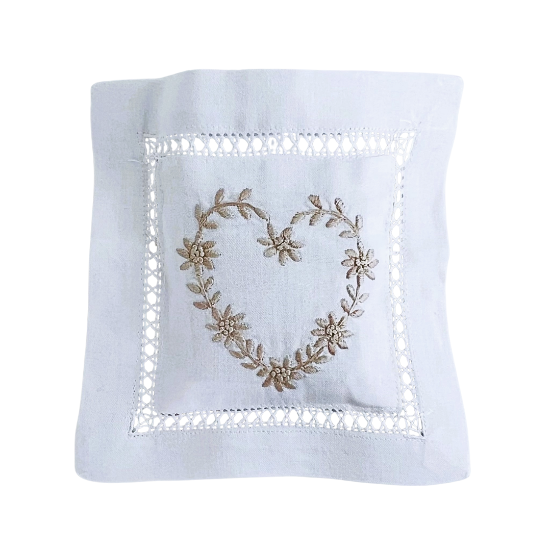 Lavender Sachet  - Ecru Heart