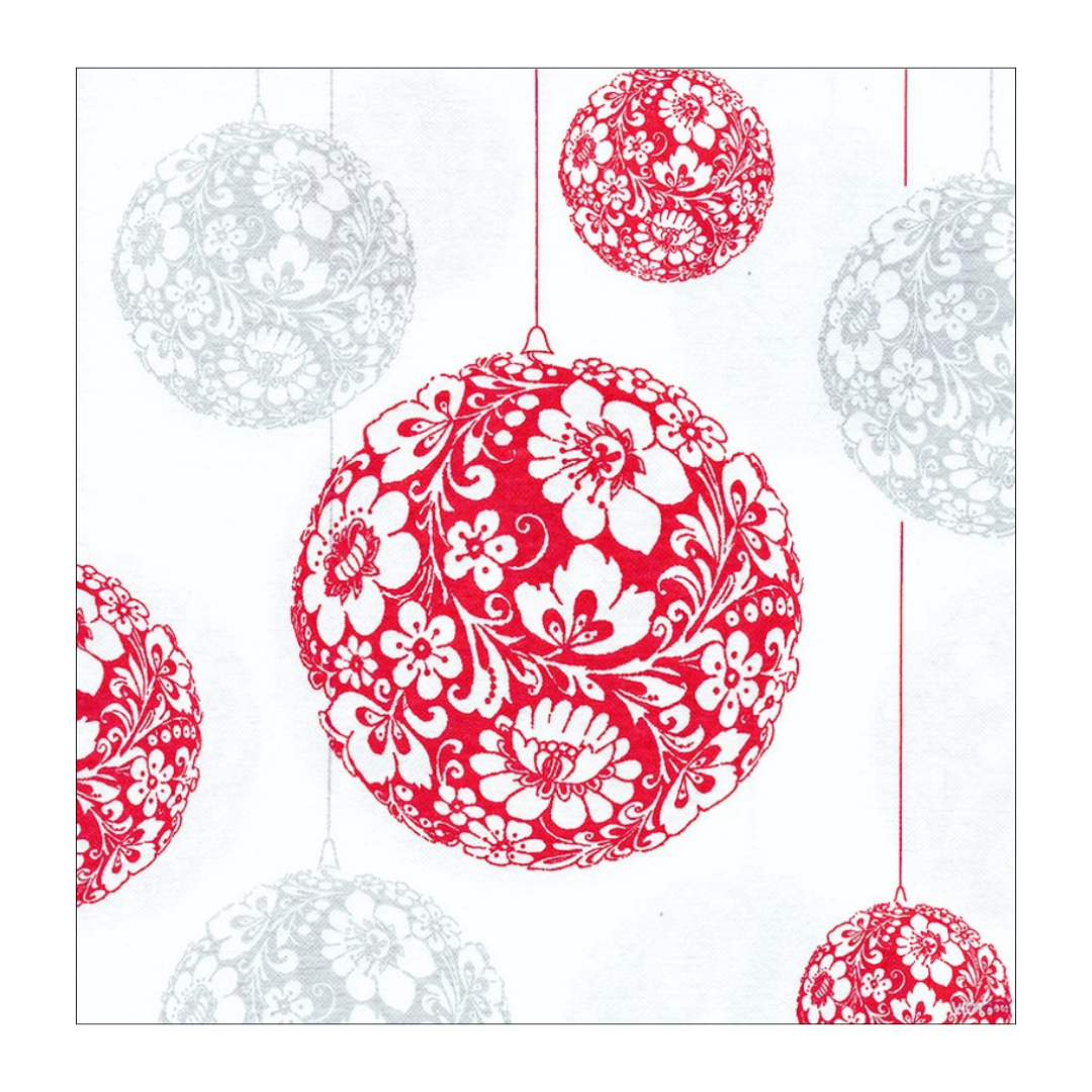 Lunch/Dinner Serviette - Boule Rouge/Arg