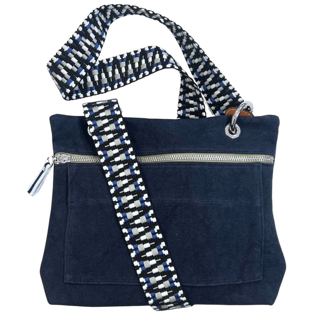 Canvas Cross Body Bag - Navy