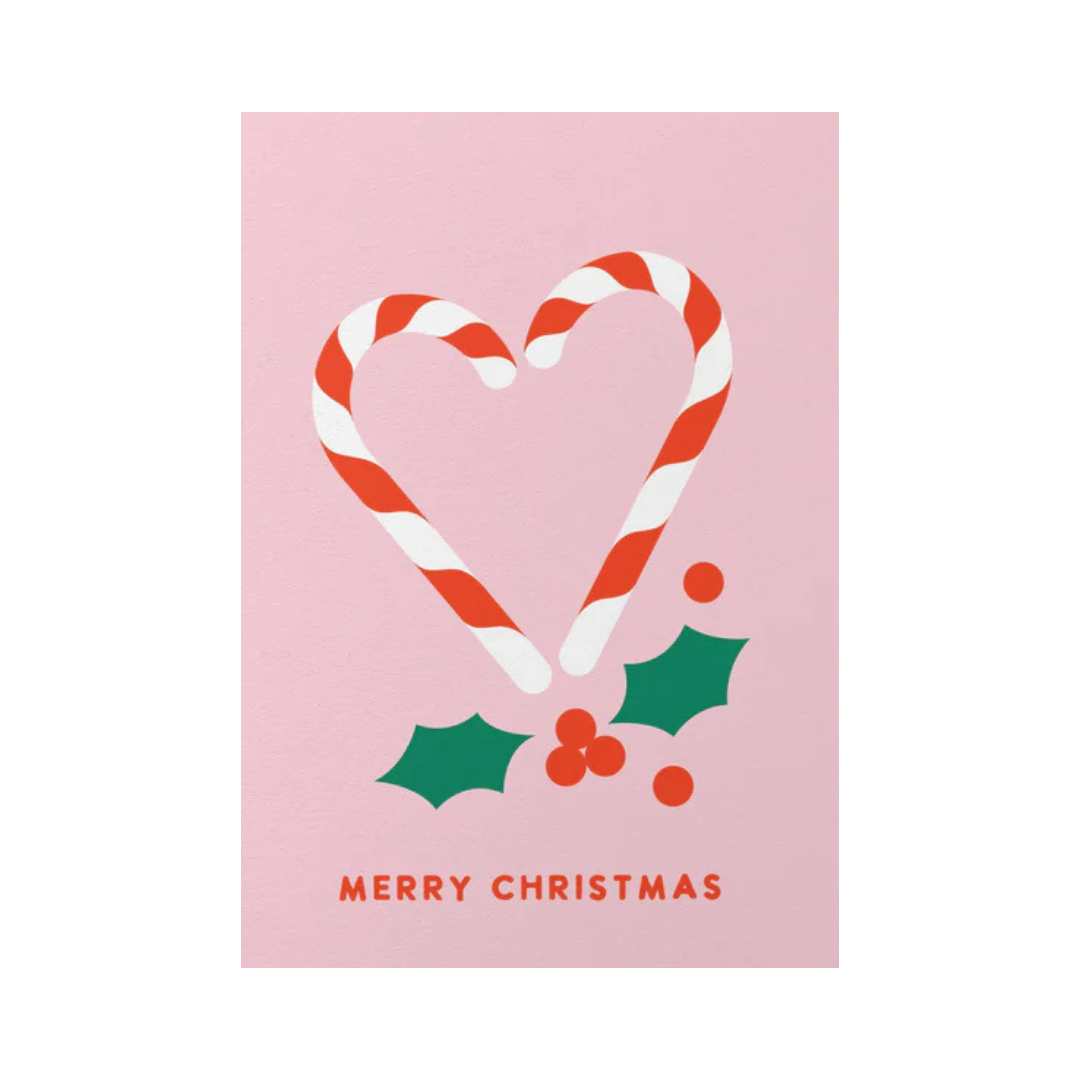 Christmas Card - Candy Cane Heart