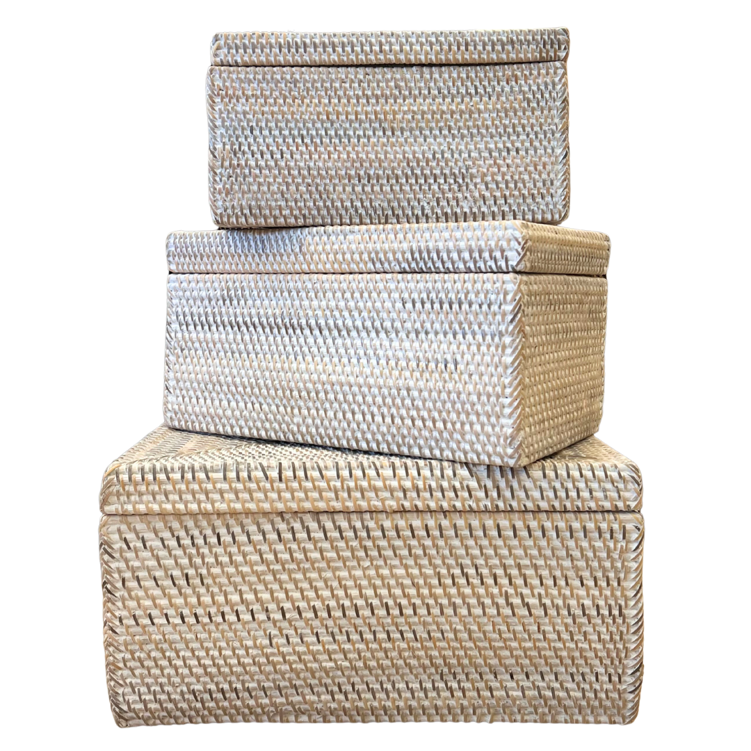 White Rectangle Storage Box - 3 sizes (available in-store only)