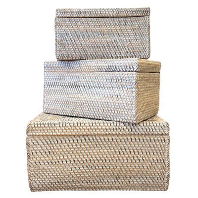 White Rectangle Storage Box - 3 sizes (available in-store only)