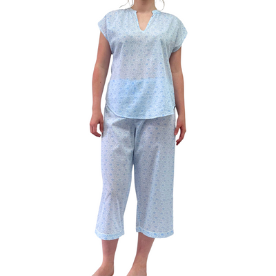 Short Cap Sleeve Cami & 3/4 Pants - Blue