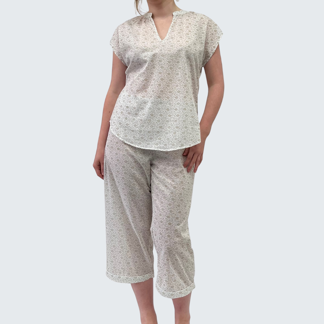 Short Cap Sleeve Cami & 3/4 Pants - Linen