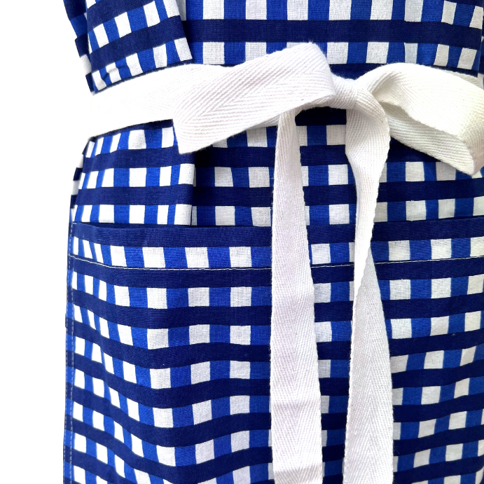 Navy & Royal Blue Check Apron