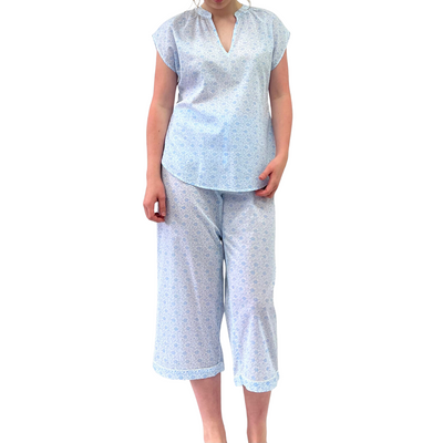 Short Cap Sleeve Cami & 3/4 Pants - Blue