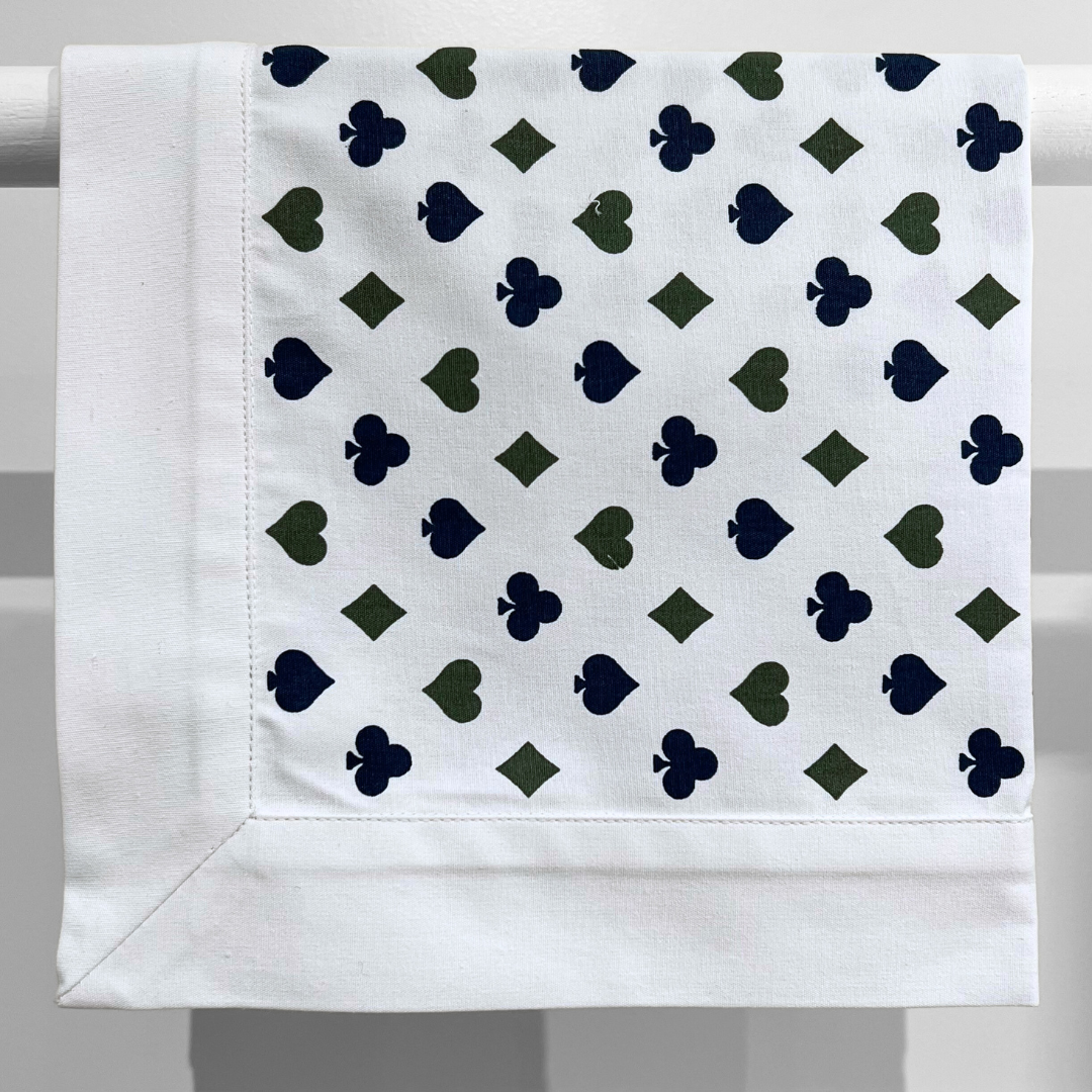 Bridge Napkin - Sage & Navy