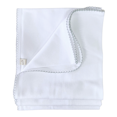 Cotton Wrap - White With Grey Trim