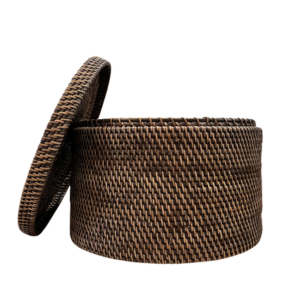 Brown Round Box With Lid (available in-store only)