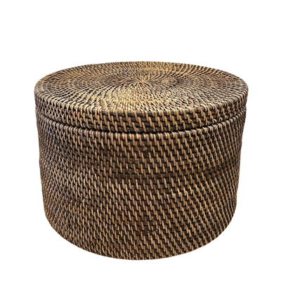 Brown Round Box With Lid (available in-store only)