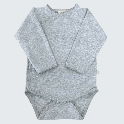 Baby Suit Long Grey With Grey Embroidery 0-3 months