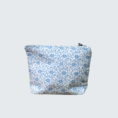 Cosmetic Bag - Blue Botanical Print