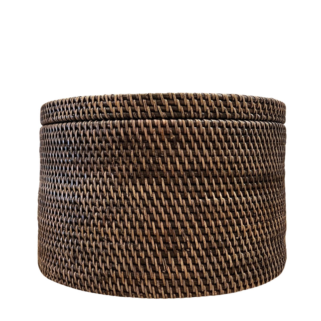 Brown Round Box With Lid (available in-store only)