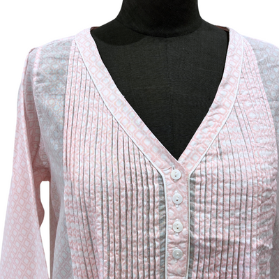 3/4 Sleeve Nightie - Jali Pink