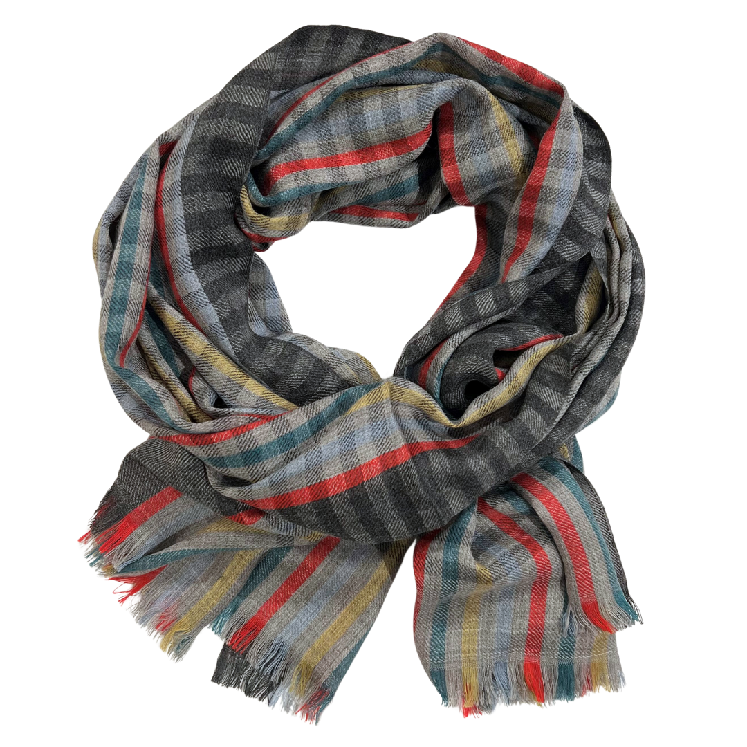 Scarf -  Charcoal Multi Check
