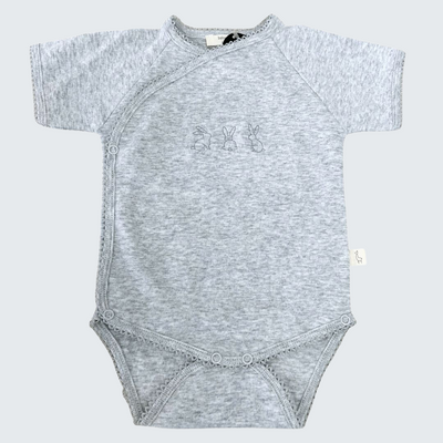 Baby Suit Short Grey With Grey Embroidery 3-6 months
