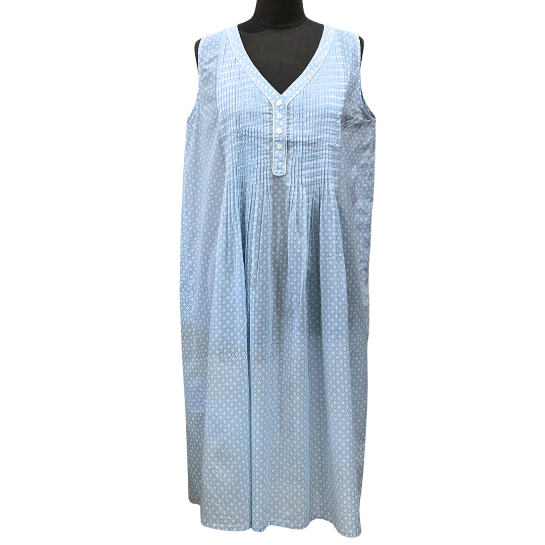Sleeveless Nightie - Jali Blue