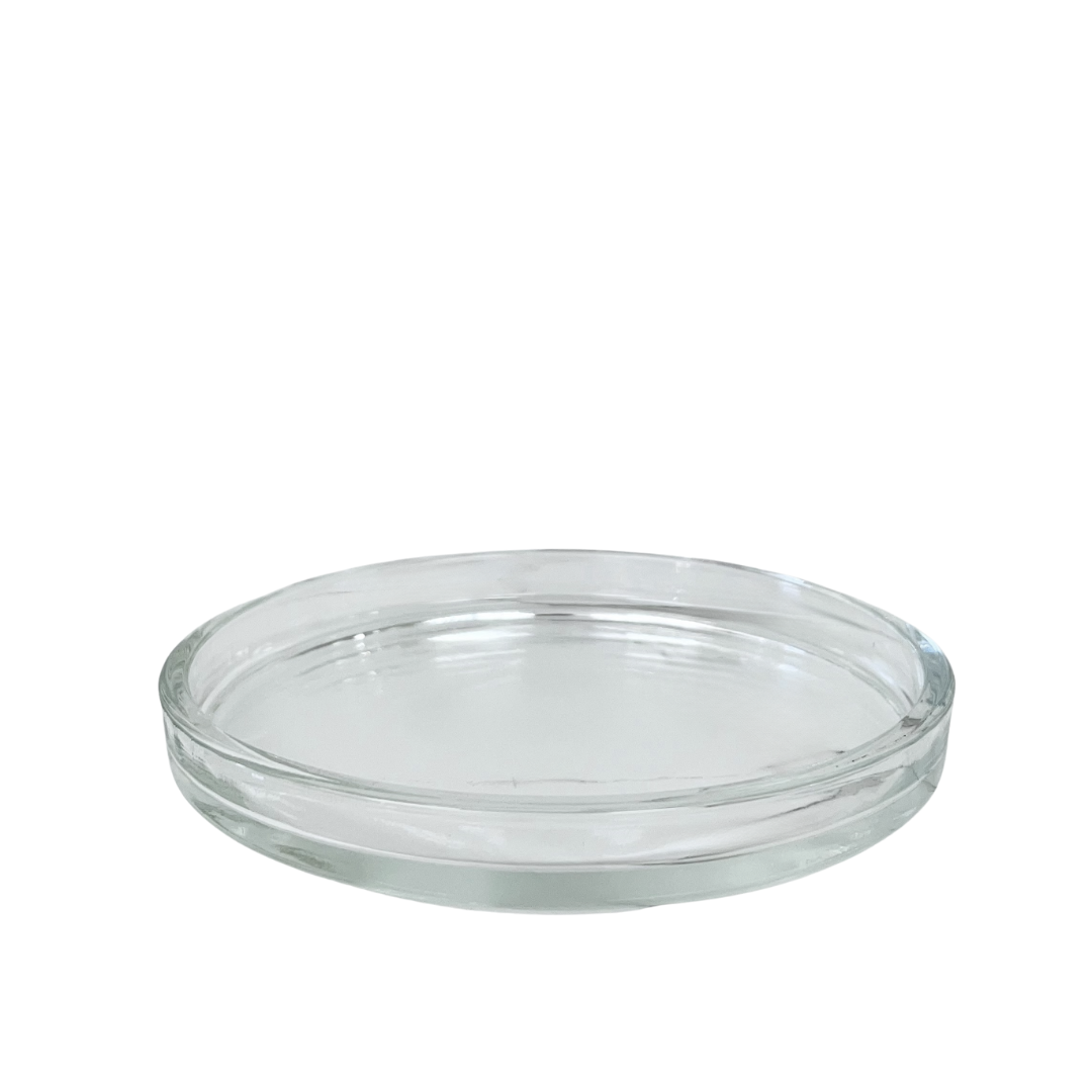 Large Glass Candle Plate with Lip