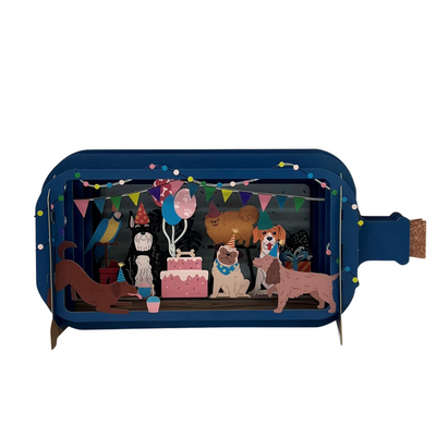 3D Pop-Up Card - Message in a bottle (Dog Birthday)