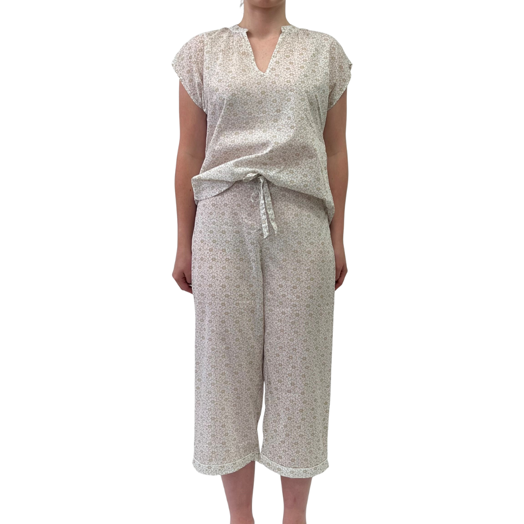 Short Cap Sleeve Cami & 3/4 Pants - Linen