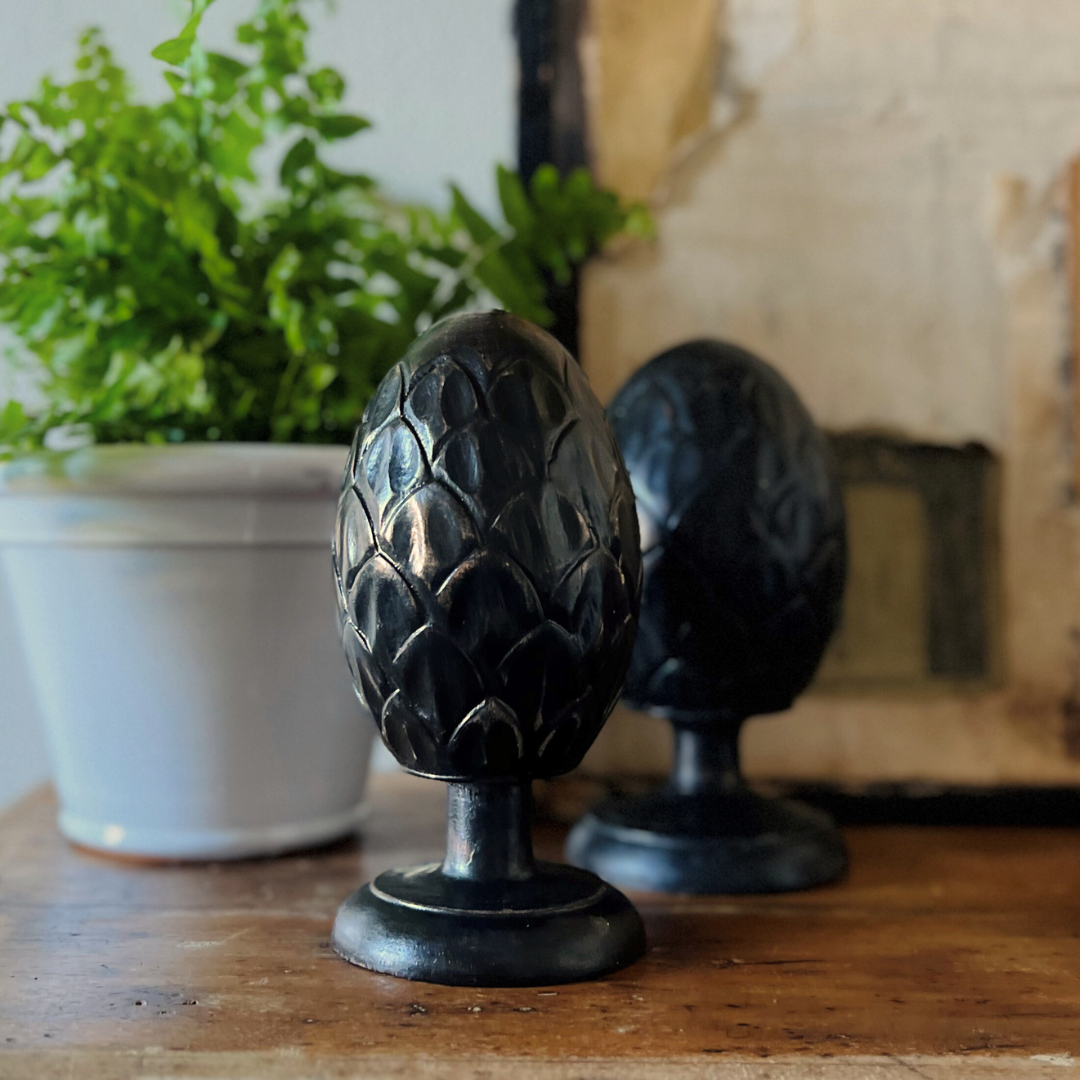 Wooden Pinecone - Black Wash