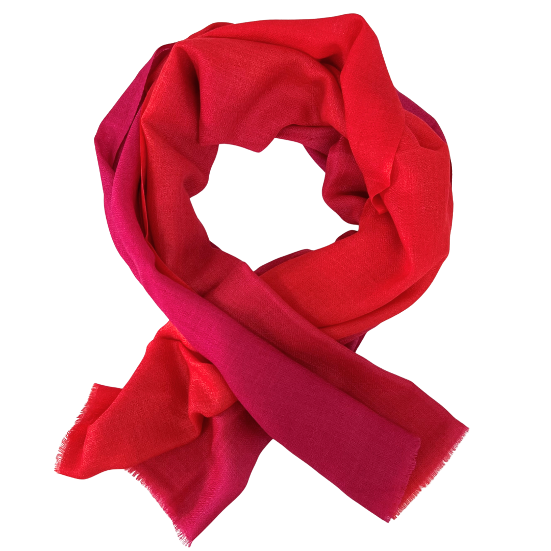Scarf - Ombre Red & Pink